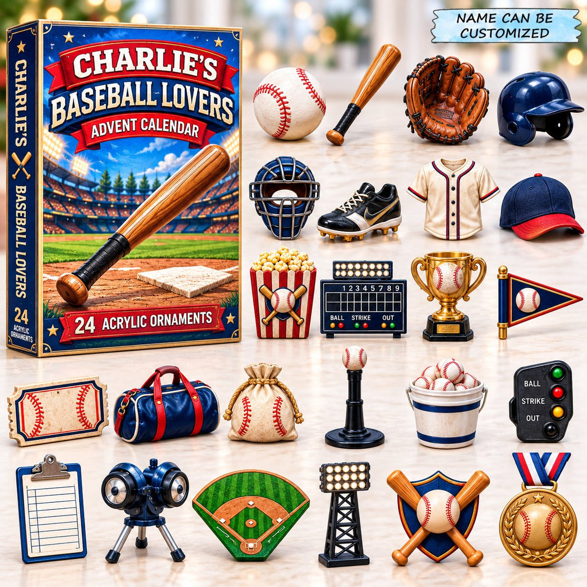 Custom Name Baseball Lover advent calendar
