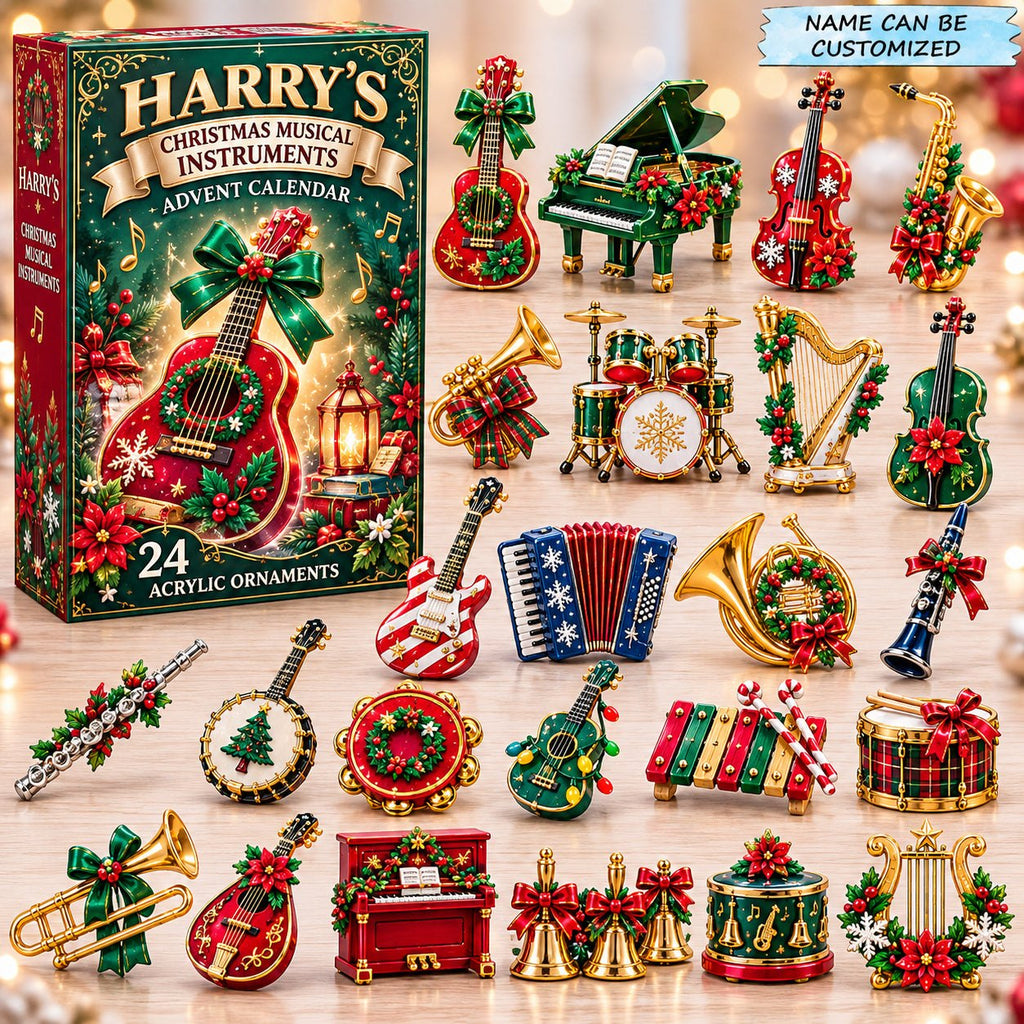 Custom Name Christmas Musical Instruments advent calendar