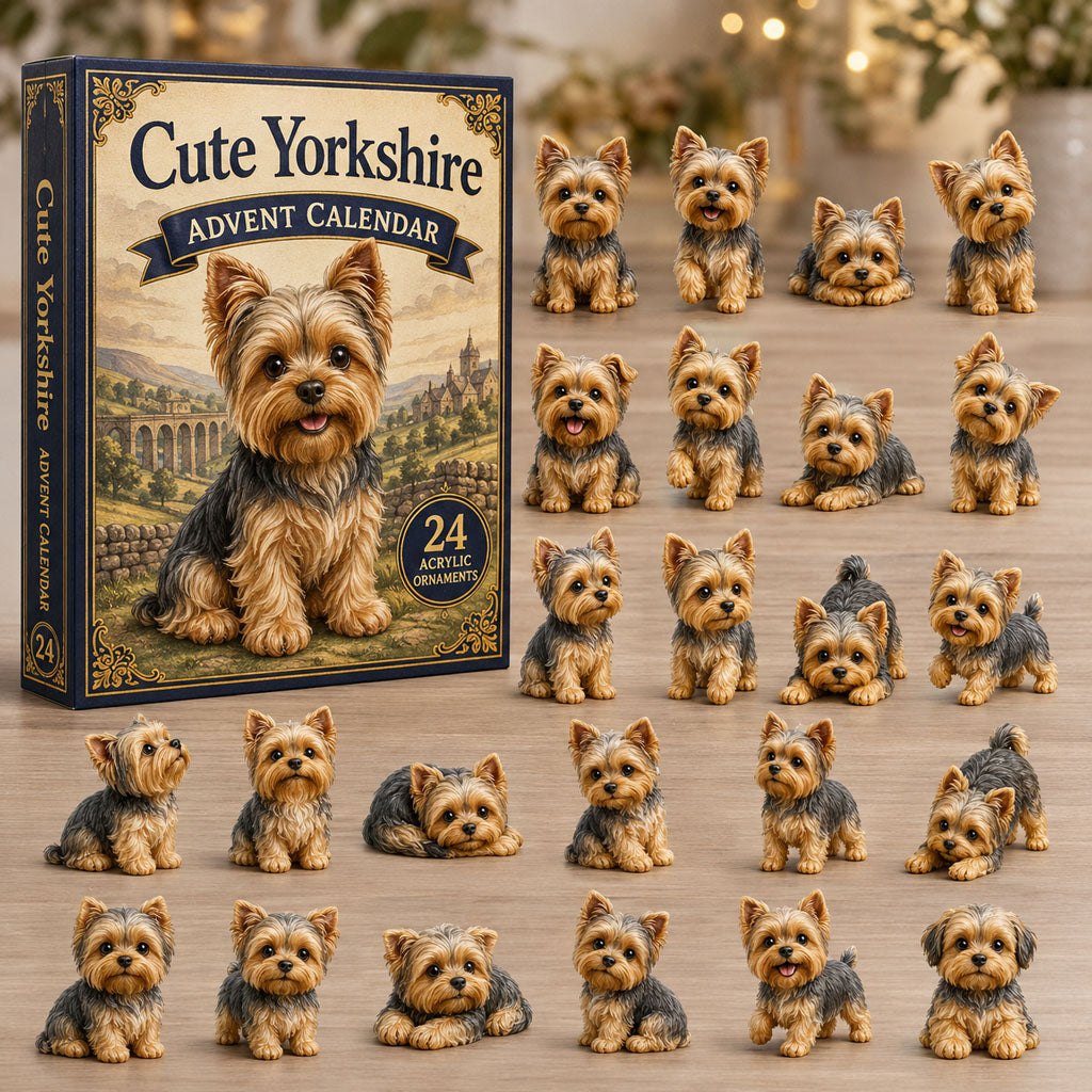 Cute Yorkshire Terrier advent calendar