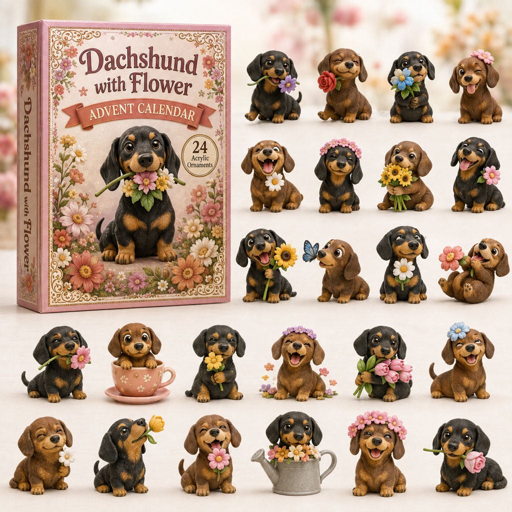 Dachshund With Flower advent calendar