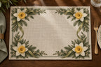 Daffodil Holiday Bouquet Placemat with printed dimensional artwork