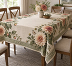 Dahlia Butterfly Visitor Tablecloth with printed dimensional artwork