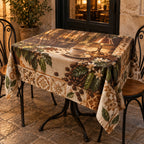 Decaf Evening Cup Parisian Table Tablecloth with printed dimensional artwork