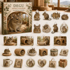 Degu advent calendar box with 24 themed flat printed acrylic charms