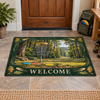 Disc Golf printed 3D doormat with coordinated border and hobby setting