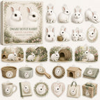 Dwarf Hotot Rabbit advent calendar box with 24 themed printed acrylic charms