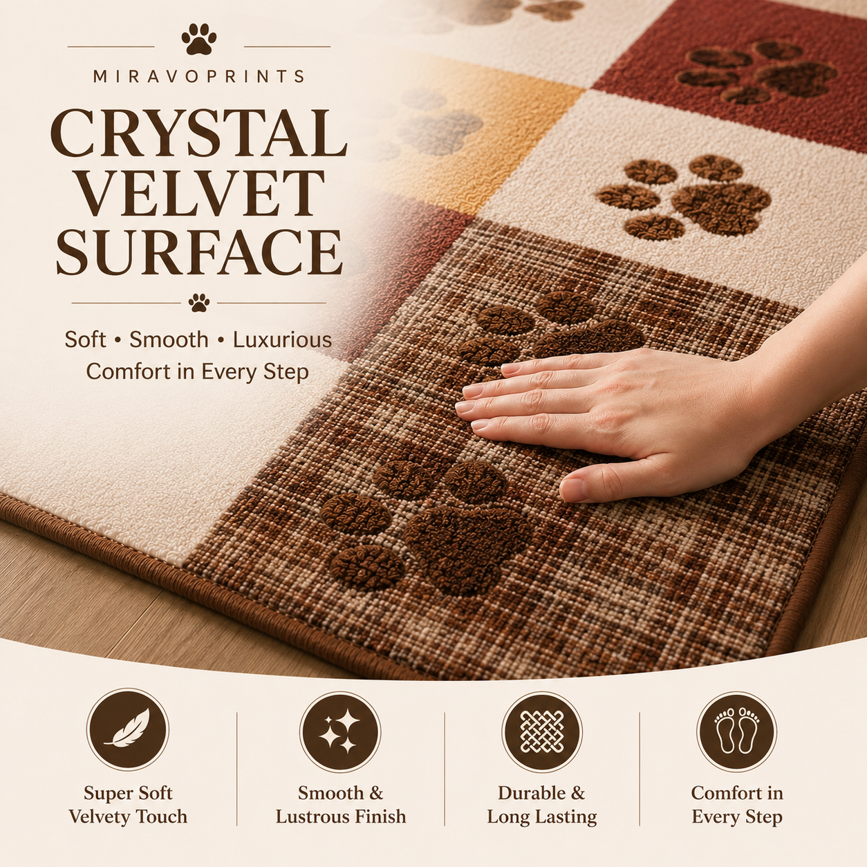 Desert Bloom area rug - home decor room setting with non-slip backing