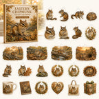 Eastern Chipmunk advent calendar box with 24 themed flat printed acrylic charms