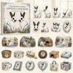 English Spot Rabbit advent calendar box with 24 themed printed acrylic charms