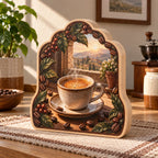 Espresso 3-Layer Wooden Block with dimensional printed artwork in a coordinated home setting