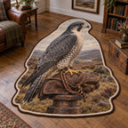 Falconry Glove Perch Custom Shape Area Rug with original printed 3D artwork