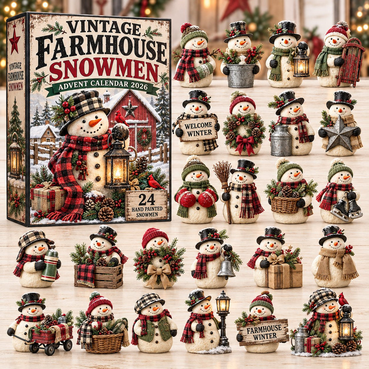 Farmhouse Snowman advent calendar