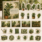 Fiddle-Leaf Fig advent calendar box and 24 botanical-themed printed acrylic charms