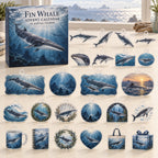 Fin Whale advent calendar box with 24 themed flat printed acrylic charms