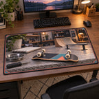 Fingerboard Mini Park Workshop Desk Mat with original printed optical 3D artwork