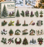 Fir Tree advent calendar with 24 custom-shaped flat acrylic charms and printed dimensional artwork
