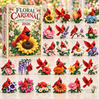 Floral Cardinal advent calendar