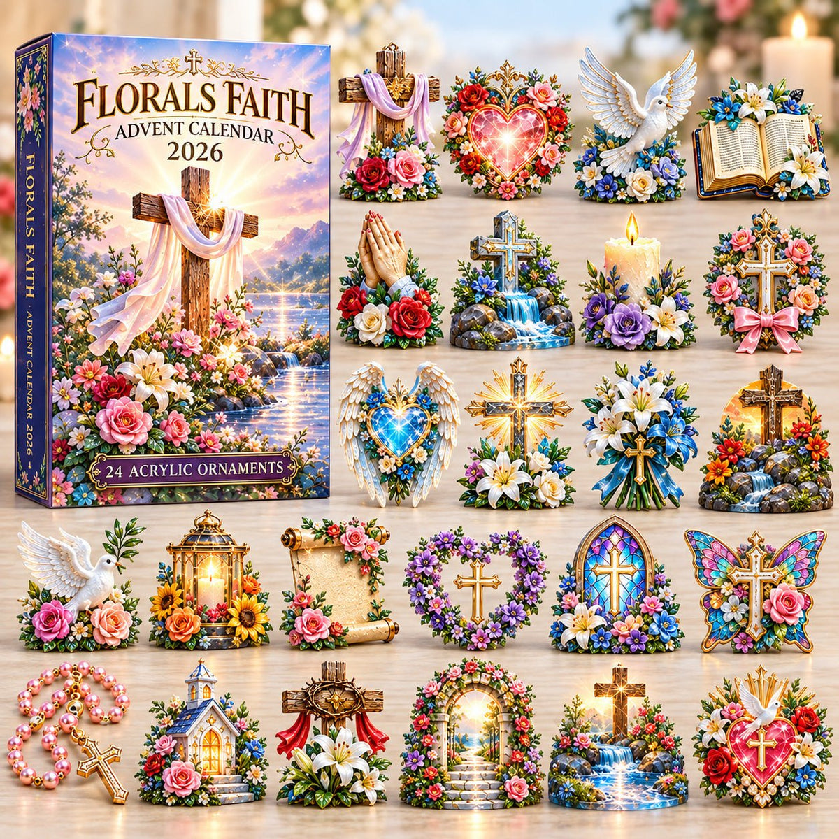 Floral Christian Faith advent calendar
