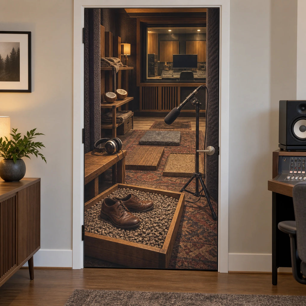 Foley Sound Studio Fabric Door Cover with original printed optical 3D artwork