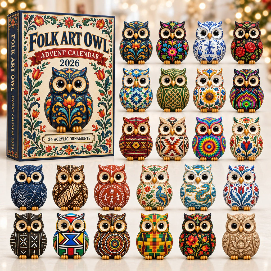 Folk Art Owl advent calendar
