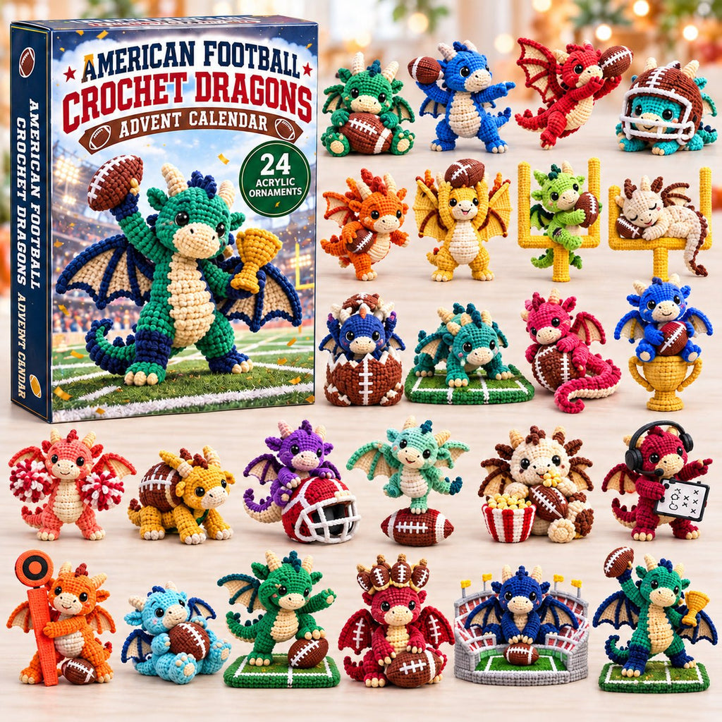 Football Crochet Dragon advent calendar