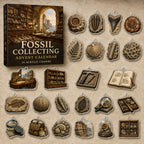 Fossil Collecting advent calendar box with 24 different printed acrylic charms