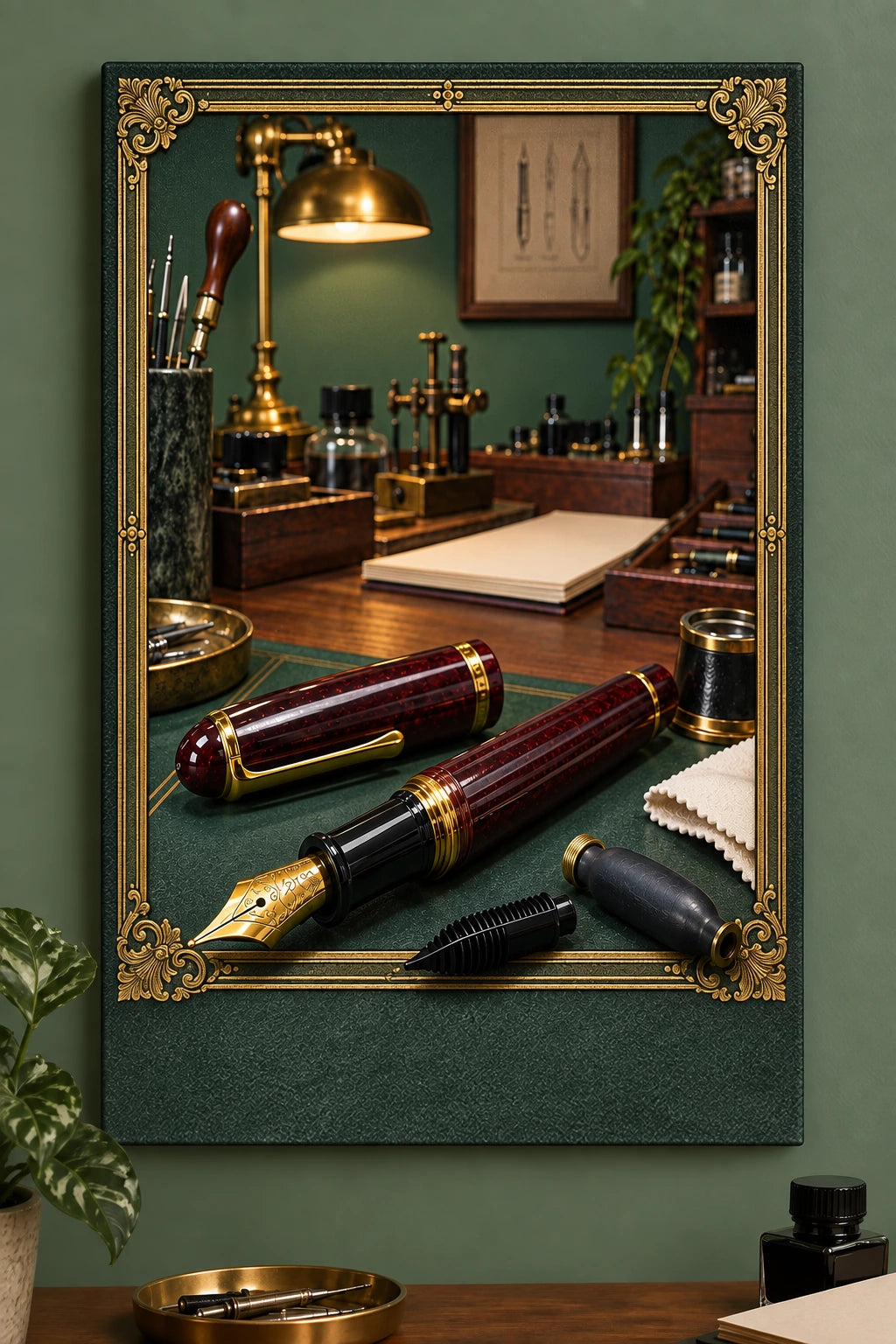 Fountain Pen Repair Stretched Canvas Wall Art with original printed optical 3D artwork