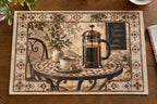 French Press Parisian Table Placemat with printed dimensional artwork