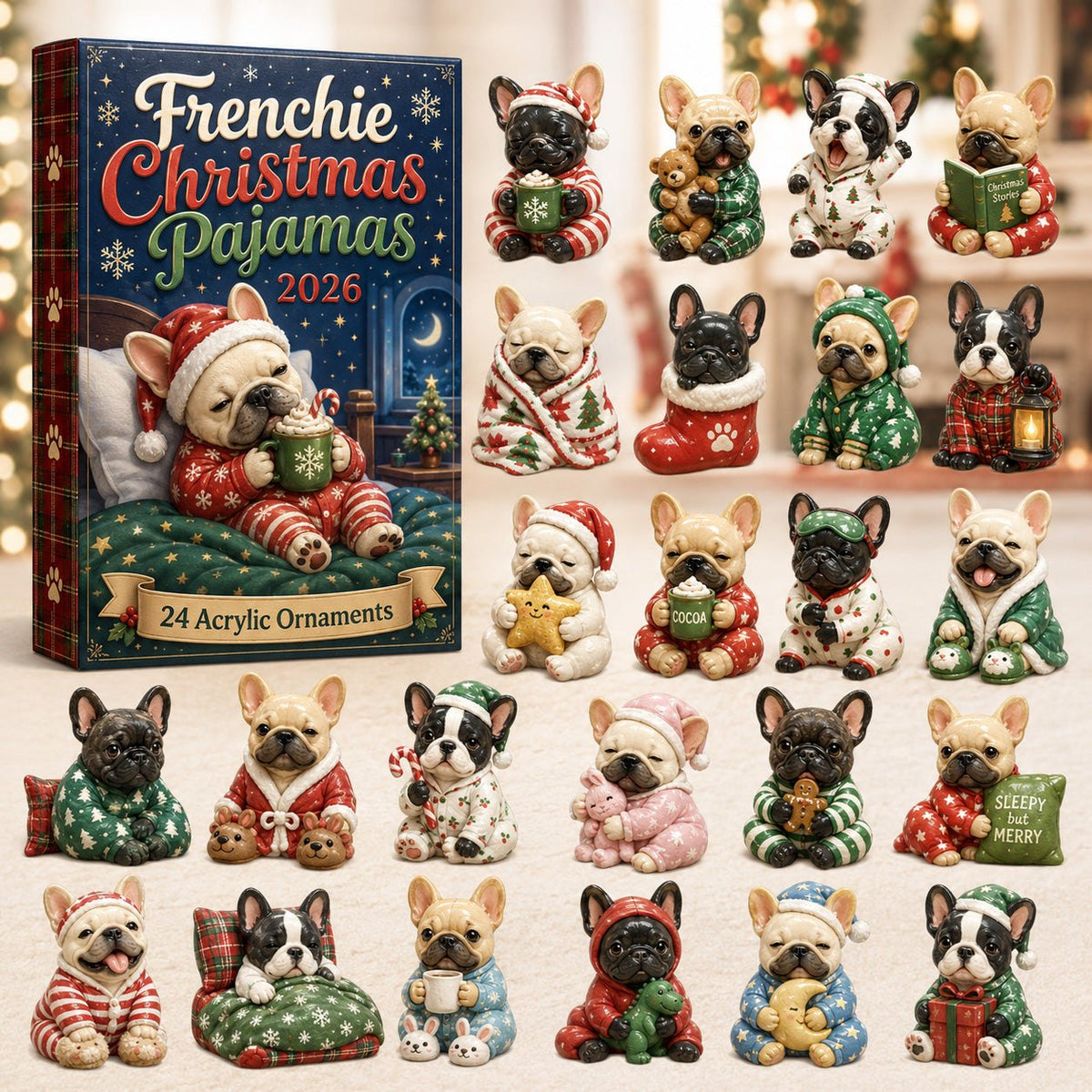 Frenchie Christmas Pajamas advent calendar
