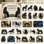 Friesian Horse advent calendar box with 24 separate printed acrylic horse charms