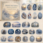 Frost Patterns advent calendar box and 24 printed acrylic nature charms