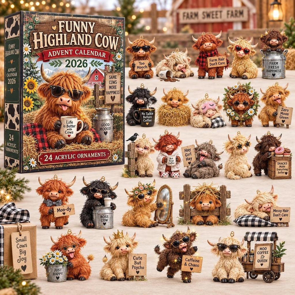 Funny Highland Cow advent calendar