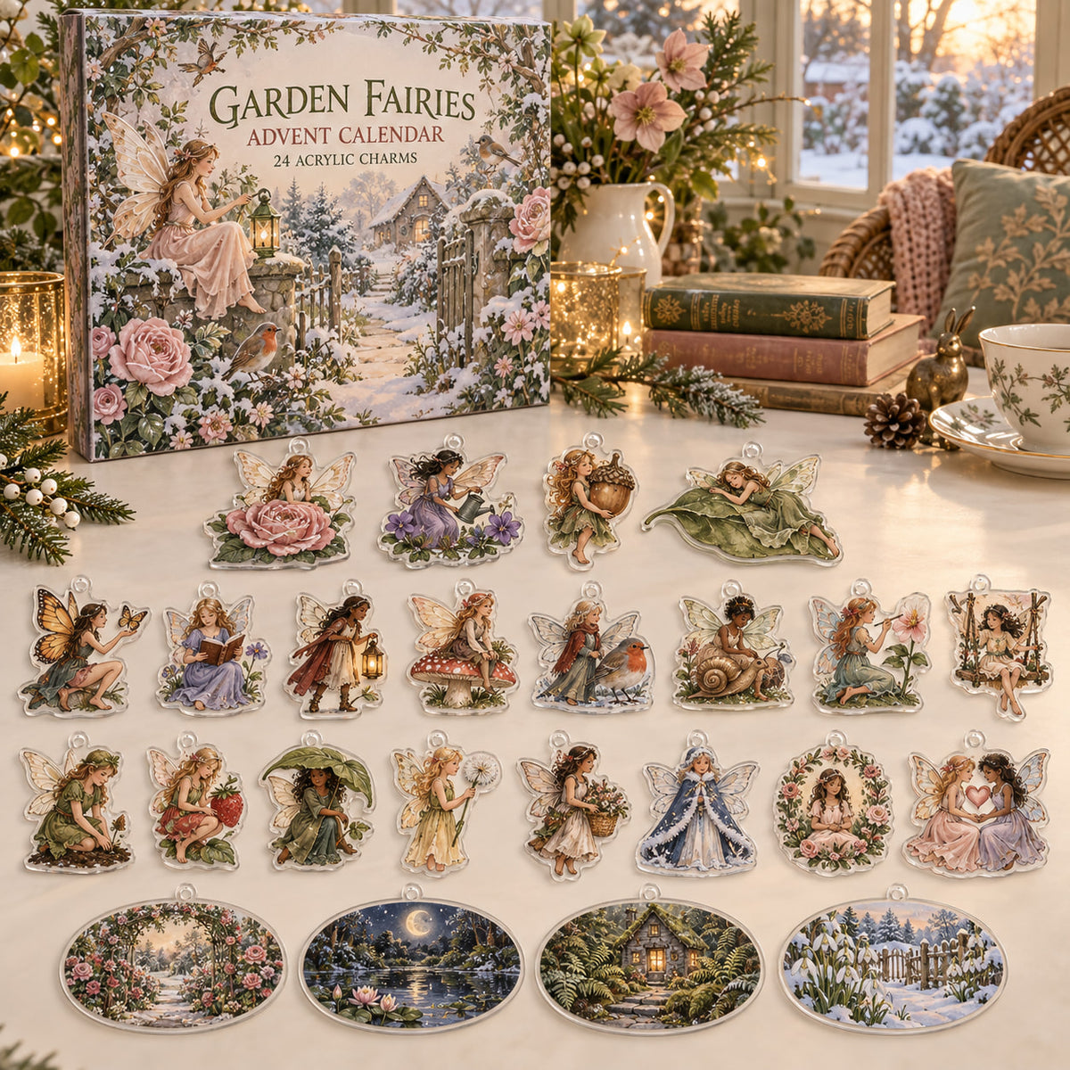 Garden Fairies Advent Calendar - 24 Acrylic Charms