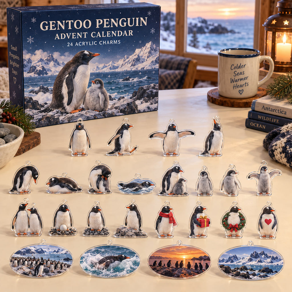 Gentoo Penguin Advent Calendar - 24 Acrylic Charms