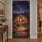 Geodesic Dome Stargazing Fabric Door Cover with original printed optical 3D artwork