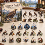 Golden Eagle advent calendar box with 24 themed flat printed acrylic charms