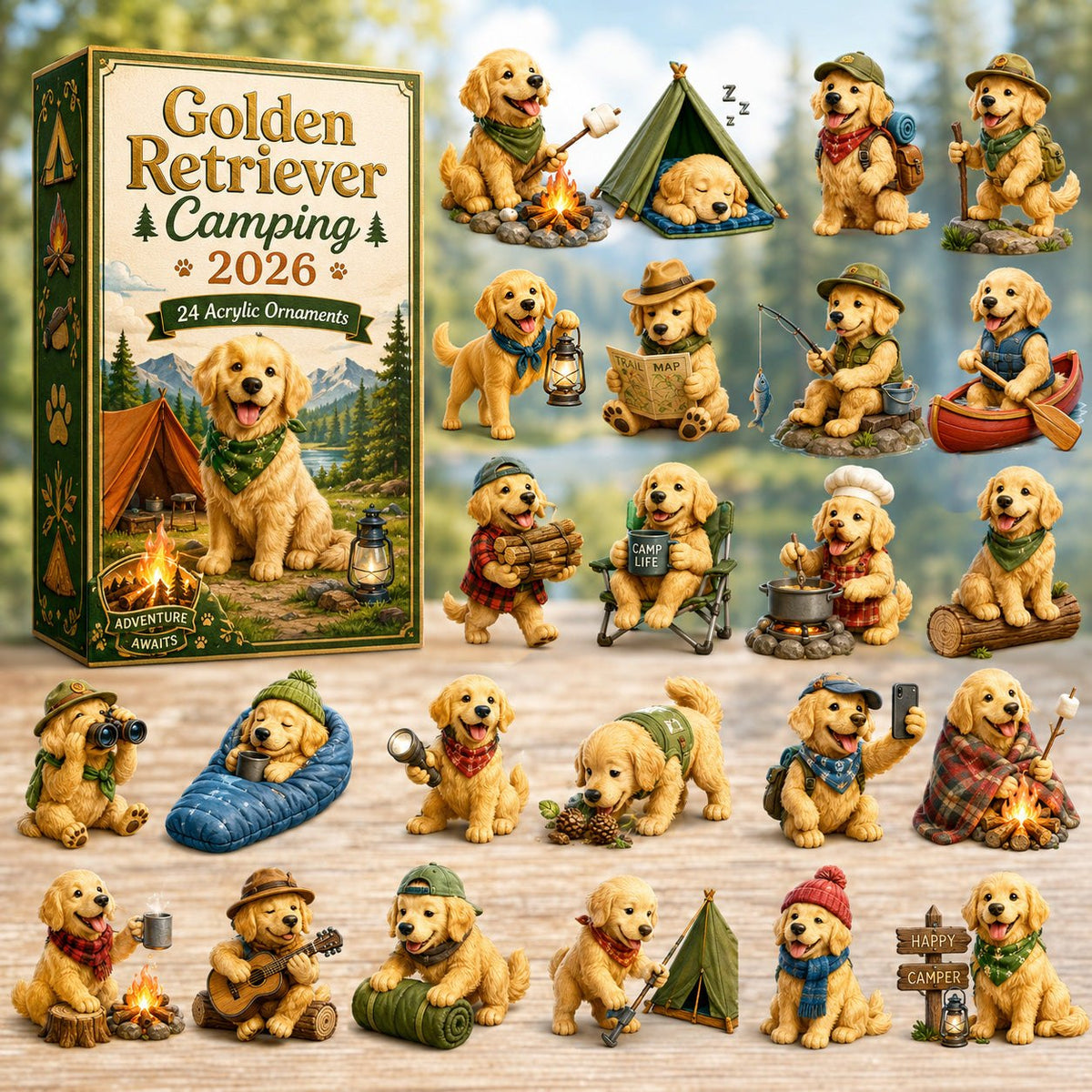 Golden Retriever Camping advent calendar