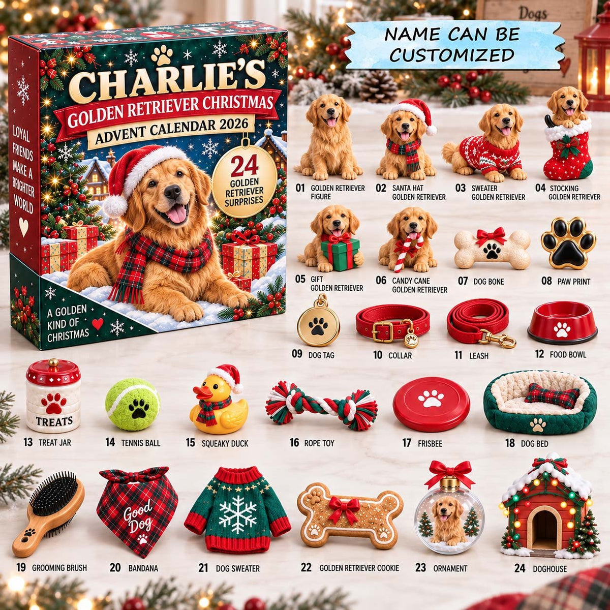 Golden Retriever Christmas advent calendar