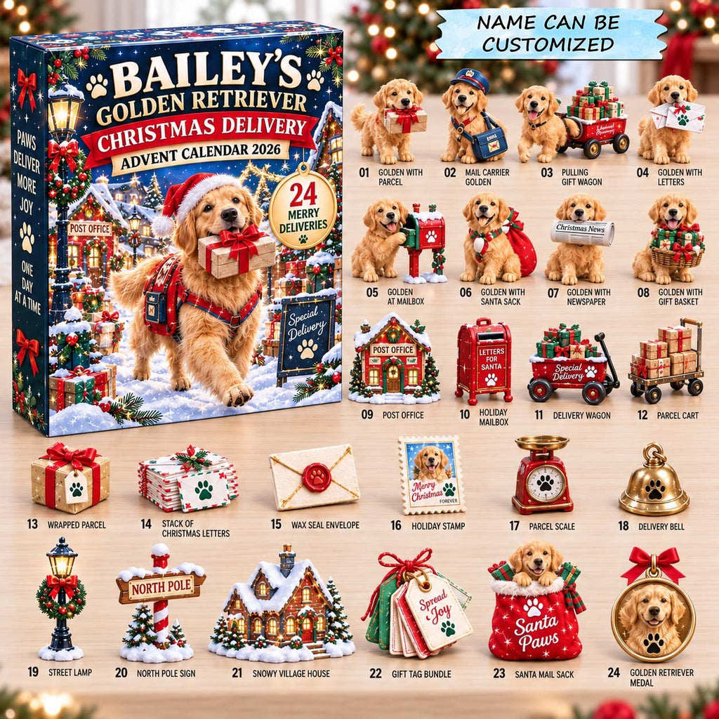 Golden Retriever Christmas Delivery advent calendar