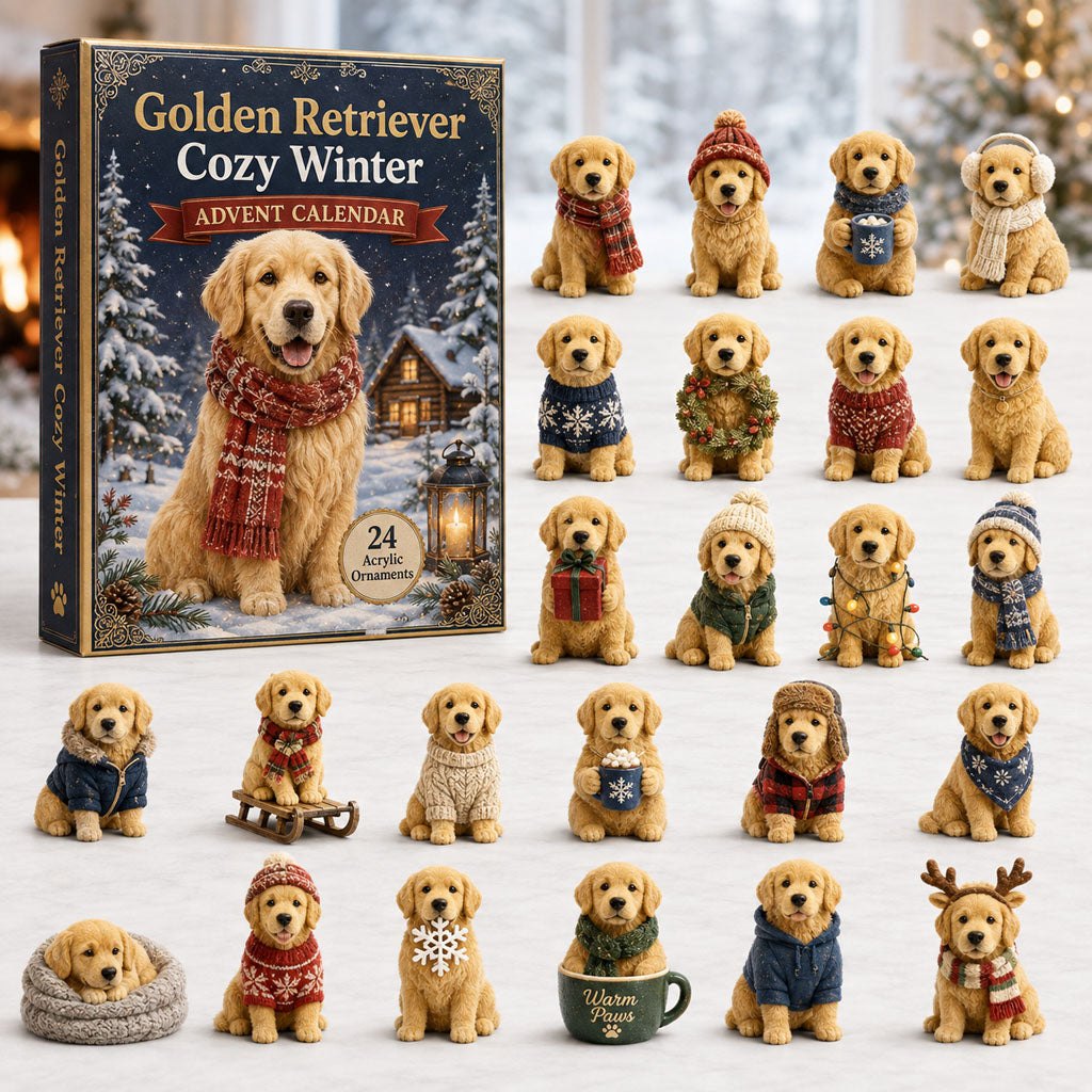 Golden Retriever Cozy Winter advent calendar