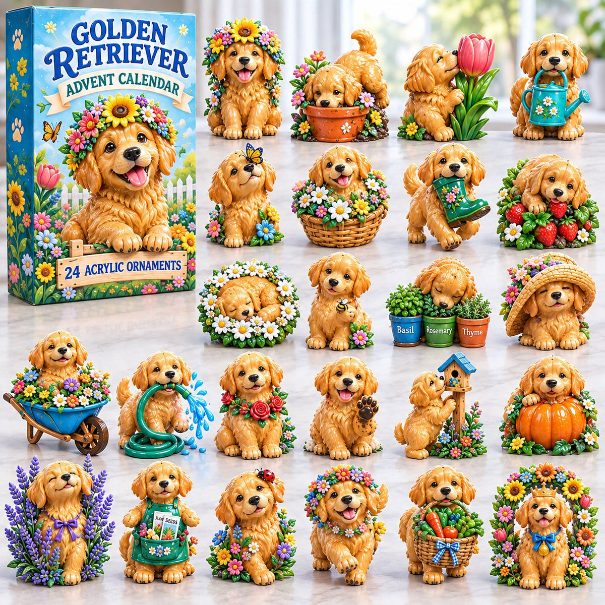Golden Retriever Garden advent calendar
