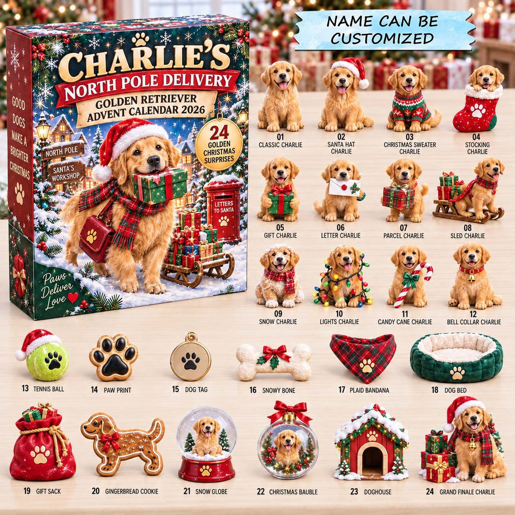 Golden Retriever North Pole advent calendar