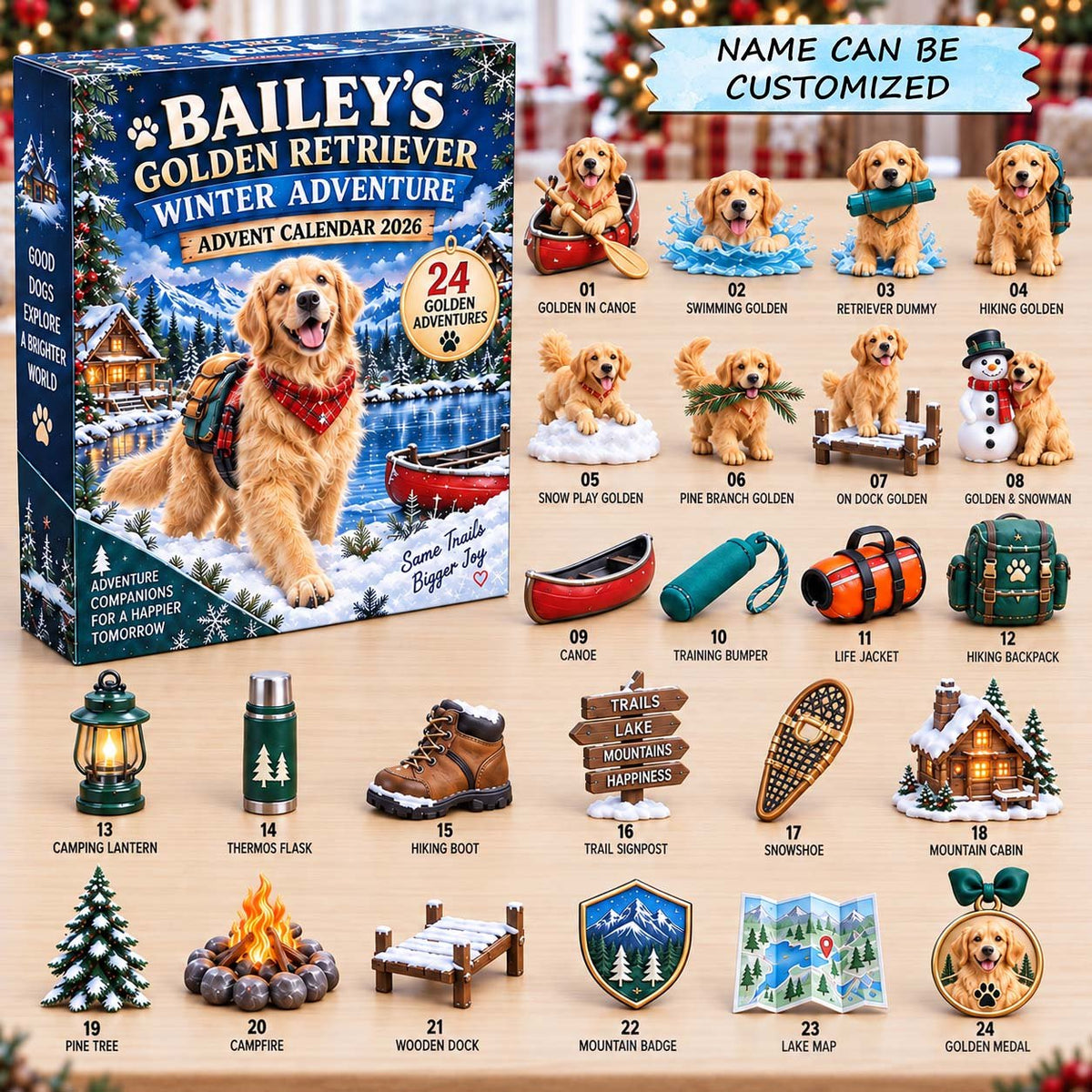 Golden Retriever Winter Adventure advent calendar