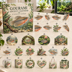 Gourami advent calendar box with 24 themed flat printed acrylic charms