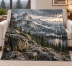 Granite Summit Rainy Retreat Fleece Blanket with printed dimensional artwork