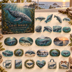 Gray Whale advent calendar box with 24 themed flat printed acrylic charms