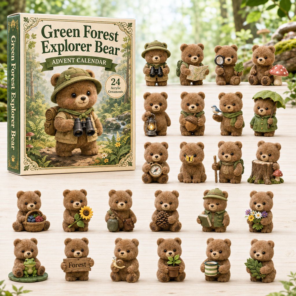 Green Forest Explorer Bear advent calendar