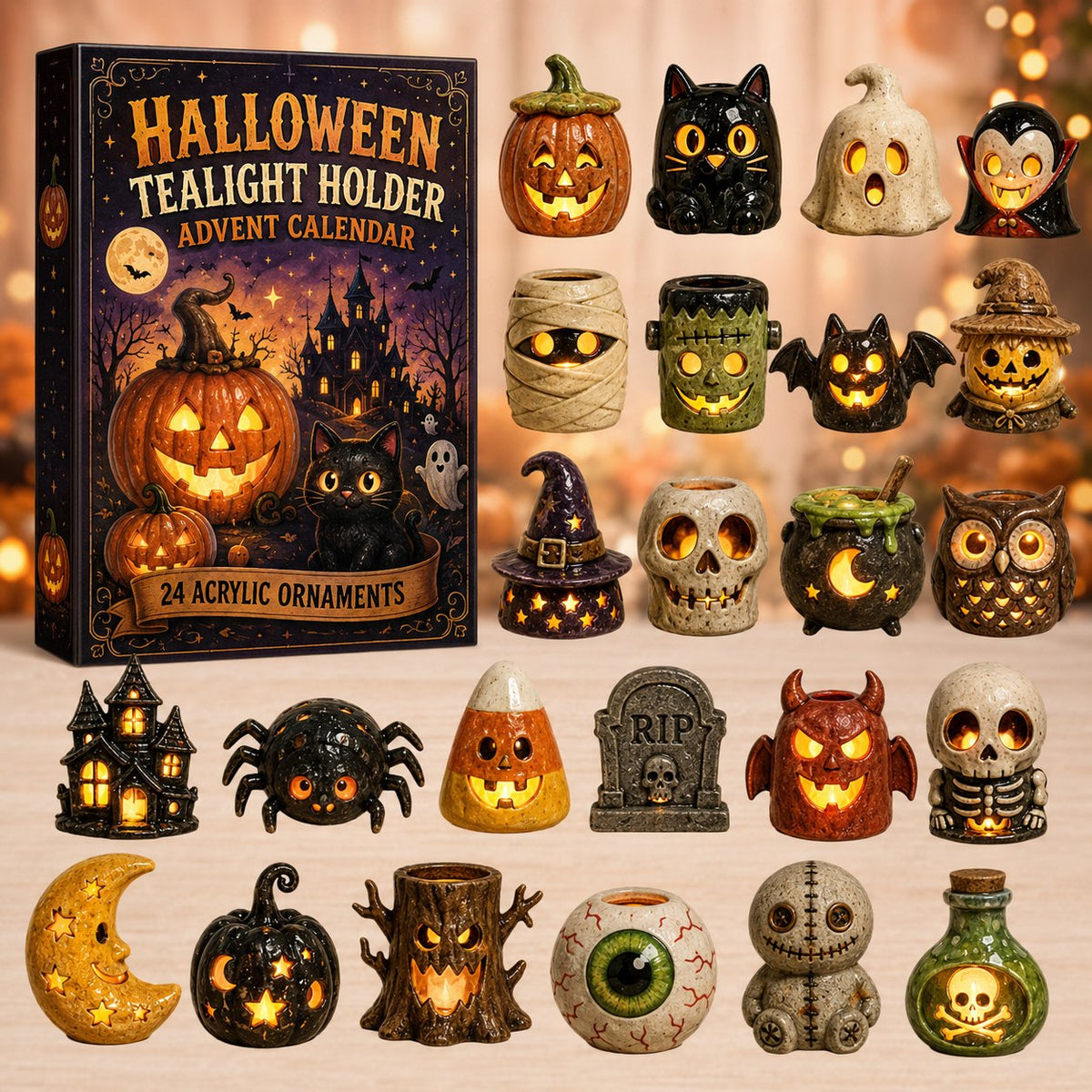 Halloween Mini Tealight Holder advent calendar