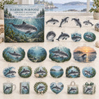 Harbor Porpoise advent calendar box with 24 themed flat printed acrylic charms