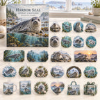 Harbor Seal advent calendar box with 24 themed flat printed acrylic charms